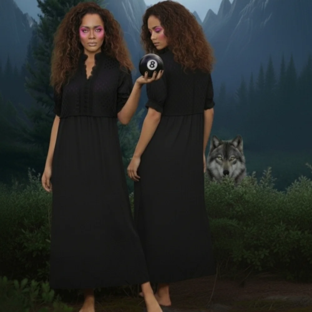 NWT $198 Max Studio Maxi Dress Large Black Lace Whimsigoth Grunge Punk Vampire NWT $198 Max Studio Maxi Dress Large Black Lace Whimsigoth Grunge Punk Vampire